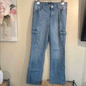 INDIGO FUSION Women's Blue Cargo Jeans Size 6